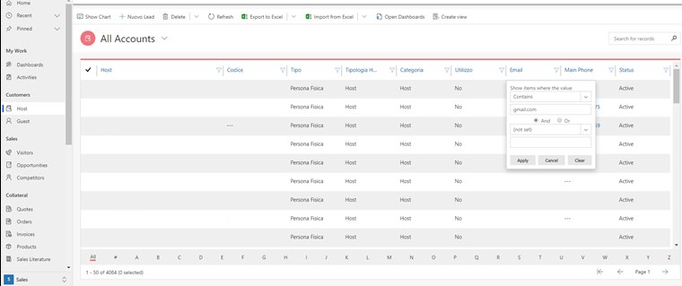 Visualizzazioni nuova interfaccia Dynamics 365